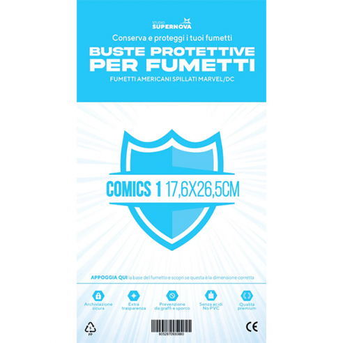 Studio Supernova - 100 Buste Protettive Comics 1 (17,6 X 26,5)
