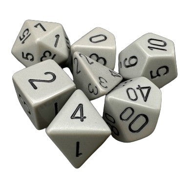 Set 7 Dadi Poliedrici Opachi - Grey W / Black